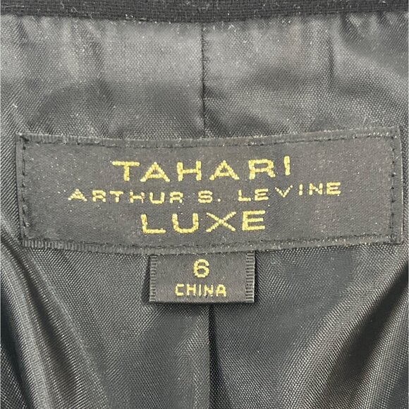 Tahari Arthur S. Levine Luxe Black  With Beaded Collar Womens Blazer Sz 6 - Picture 5 of 7